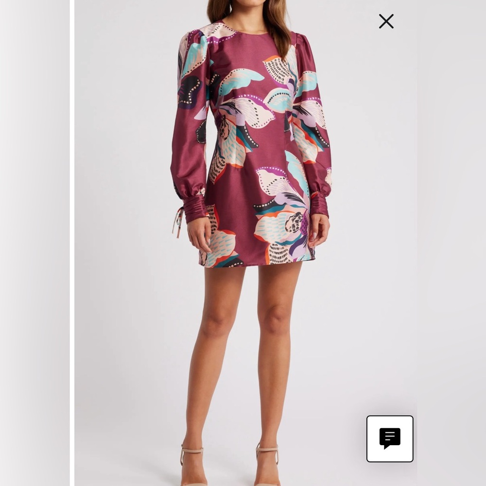 Hutch plum puff shoulder dress